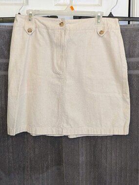 Universal Threads Off White/Cream Cotton & Linen Mini Skirt